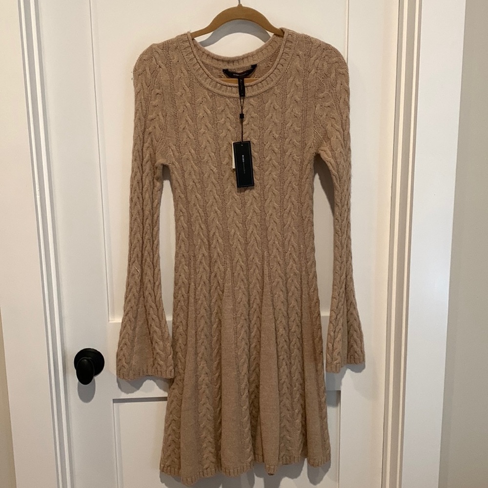 BCBG sweater dress, size x-small, tan